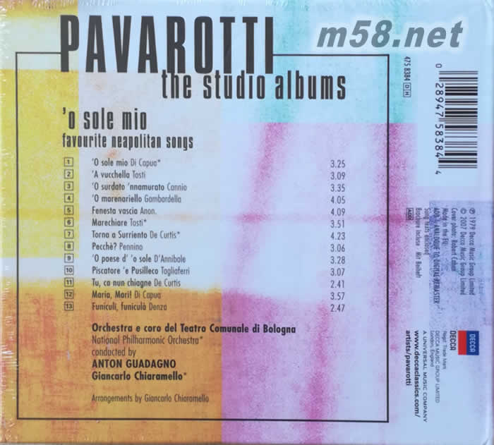 我的太陽-拿坡里民謠O Sole Mio專輯背面圖片