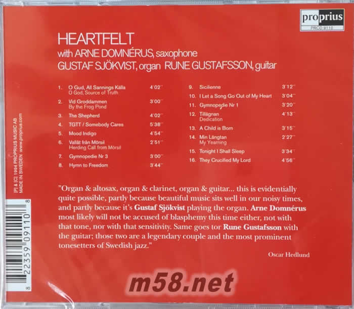 HEARTFELT藍(lán)調(diào)色士風(fēng)專(zhuān)輯背面圖片