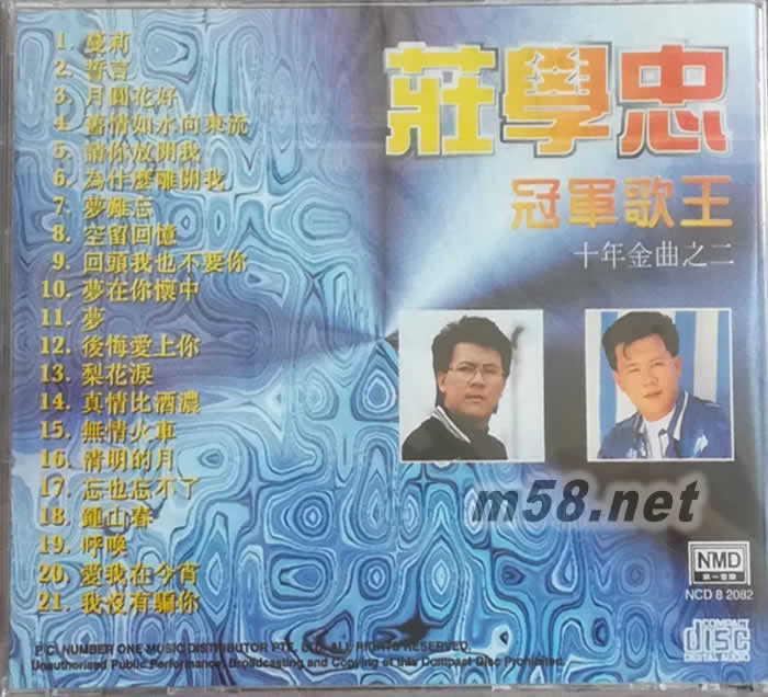 冠軍歌王 恰恰精選集 十年金曲 之二專輯背面圖片