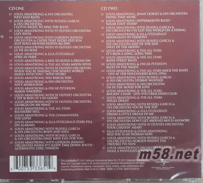 SATCHMO-L.ARMSTRONG COLLEC 紀念經典(古典愛好者必備)專輯背面圖片