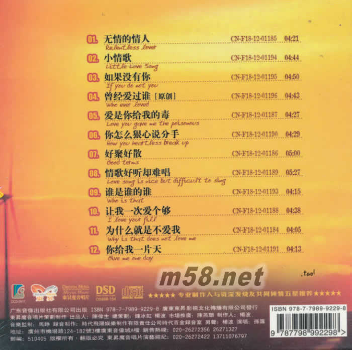 如果沒有你專輯背面圖片