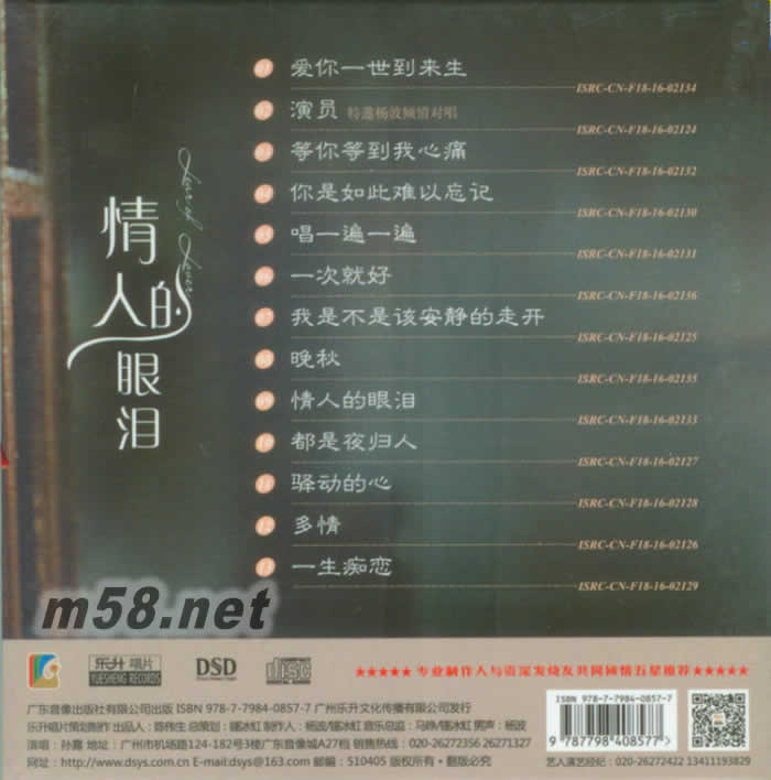 情人的眼淚專輯背面圖片