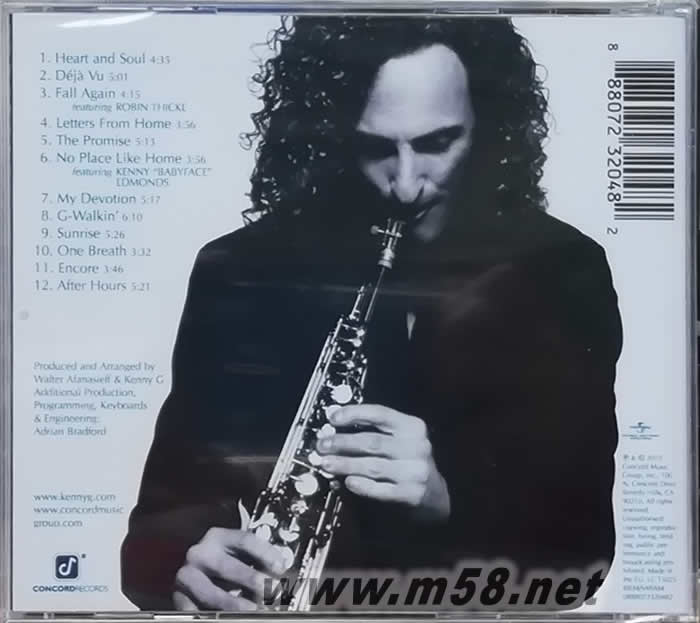 心靈和精髓 Heart and Soul 美版專輯背面圖片