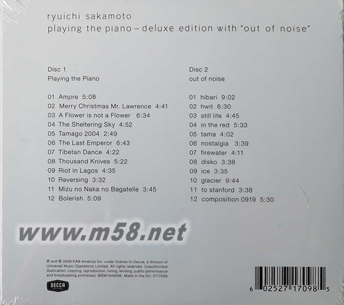 Playing The Piano 演奏鋼琴專輯背面圖片