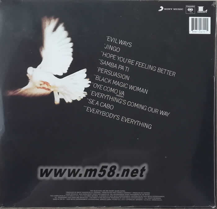 拉丁吉它大師Greatest Hits (1974)黑膠 鴿子封面專輯背面圖片