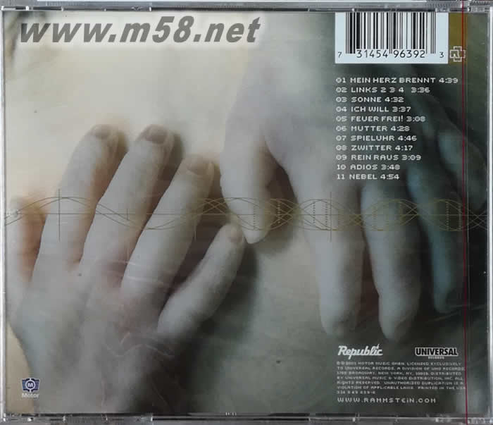 Mutter專輯背面圖片