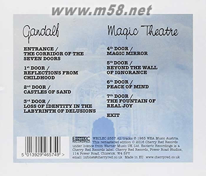 Magic Theatre: Remastered Edition 新世紀純音樂專輯背面圖片