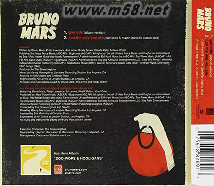 Grenade專輯背面圖片