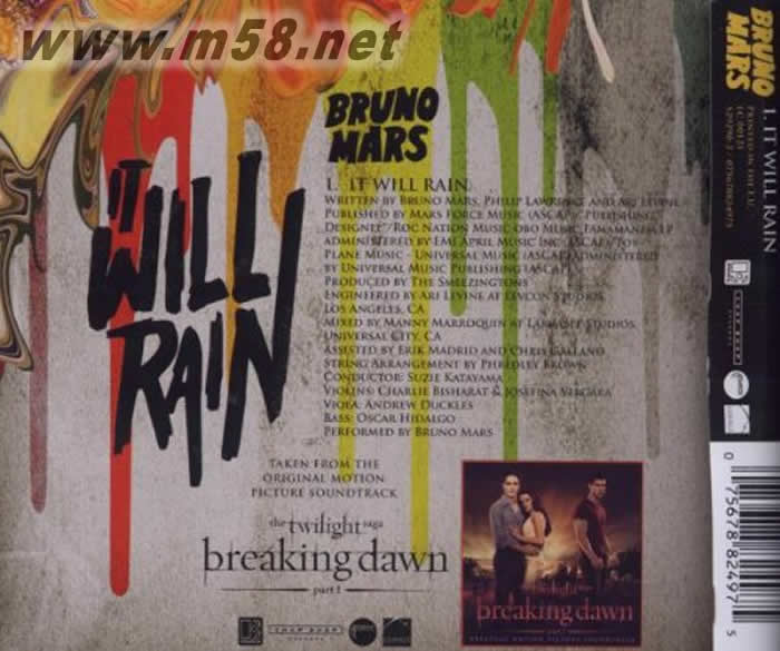 It Will Rain專輯背面圖片