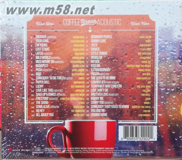 Coffee Break Acoustic專輯背面圖片