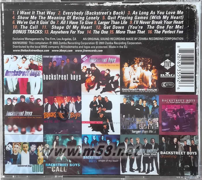 Greatest Hits-Chapter One 歐版專輯背面圖片