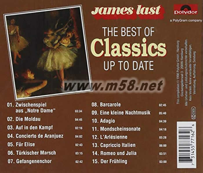 Best of Classics Up to Date專輯背面圖片