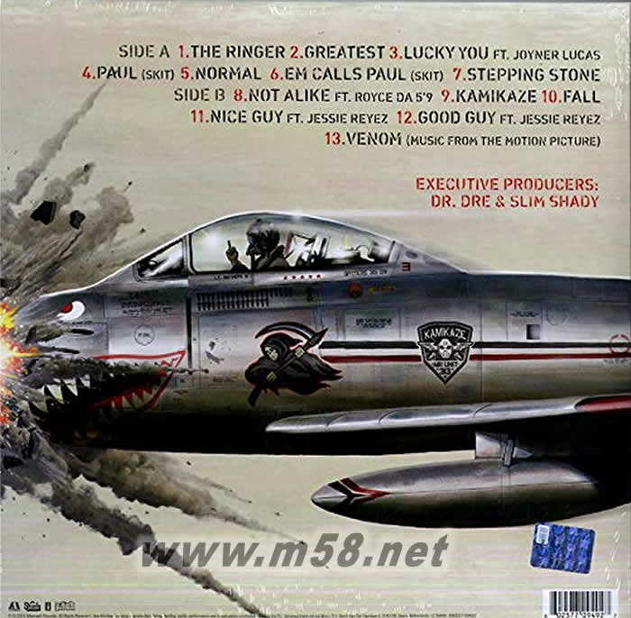 Kamikaze Opaque Olive Green 180g 33RPM LP 黑膠(綠膠 彩膠)專輯背面圖片