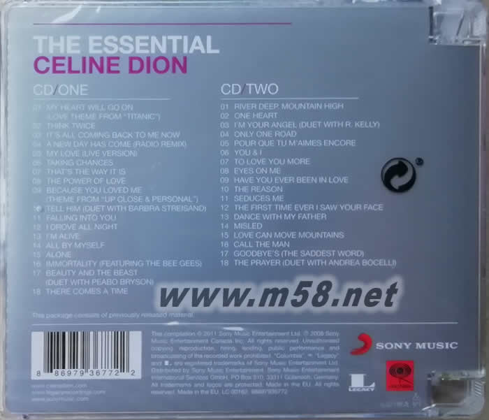 世紀(jì)典藏 絕贊版The Essential專(zhuān)輯背面圖片