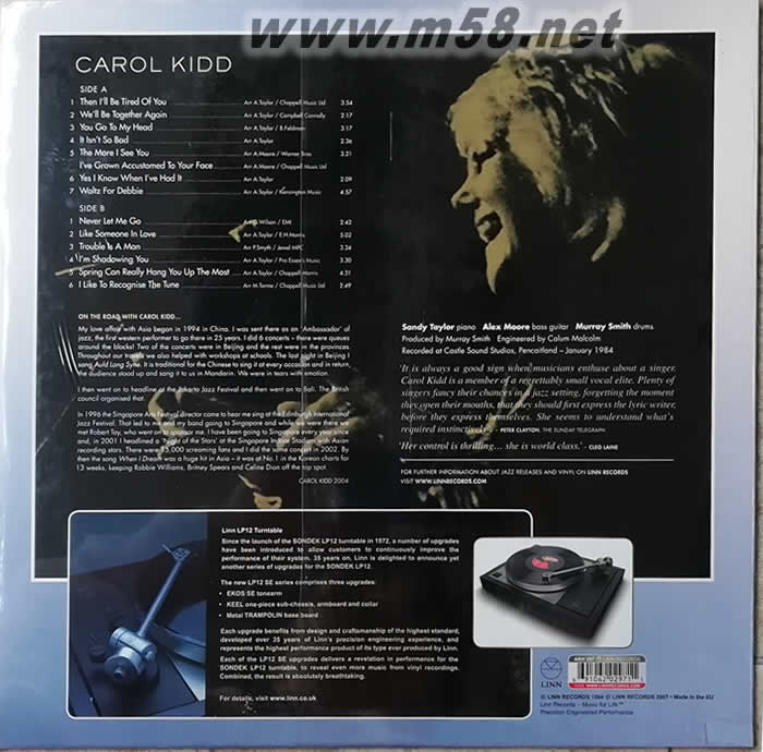 卡羅姬 同名專輯 黑膠專輯背面圖片