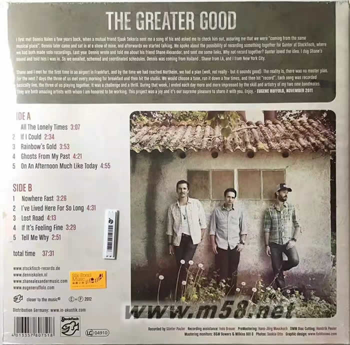 鄉村 THE GREATER GOOD 巨星三人組 更好美事 180g 33RPM LP 黑膠專輯背面圖片