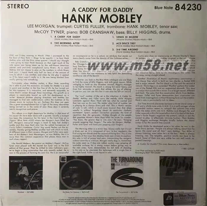 A Caddy for Daddy限量版 180g 33RPM LP 黑膠專輯背面圖片