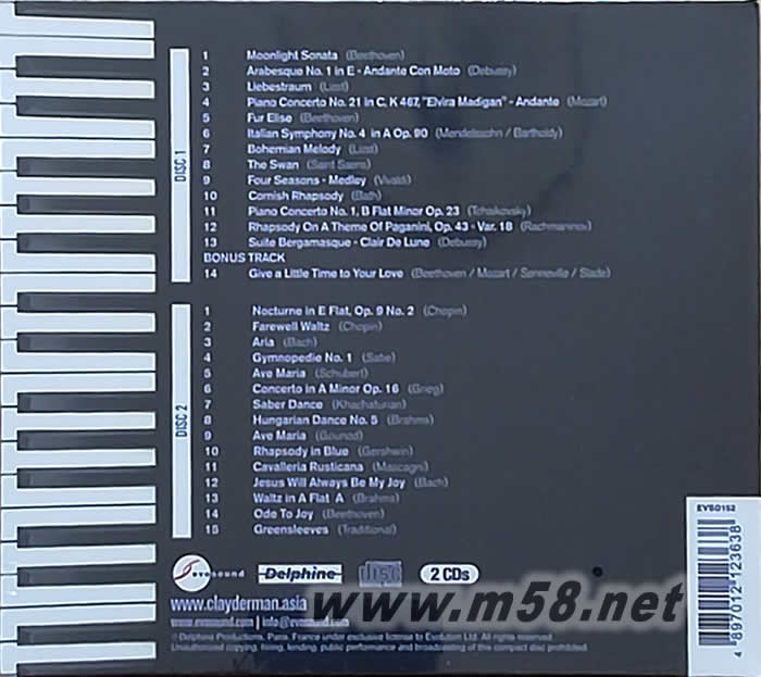 古典鋼琴名曲 RICHARD CLAYDERMAN CLASSICAL PIANO專輯背面圖片