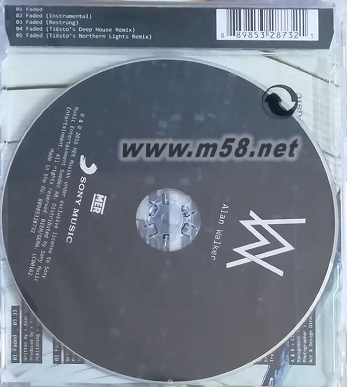 FADED EP 人間迷走專輯背面圖片