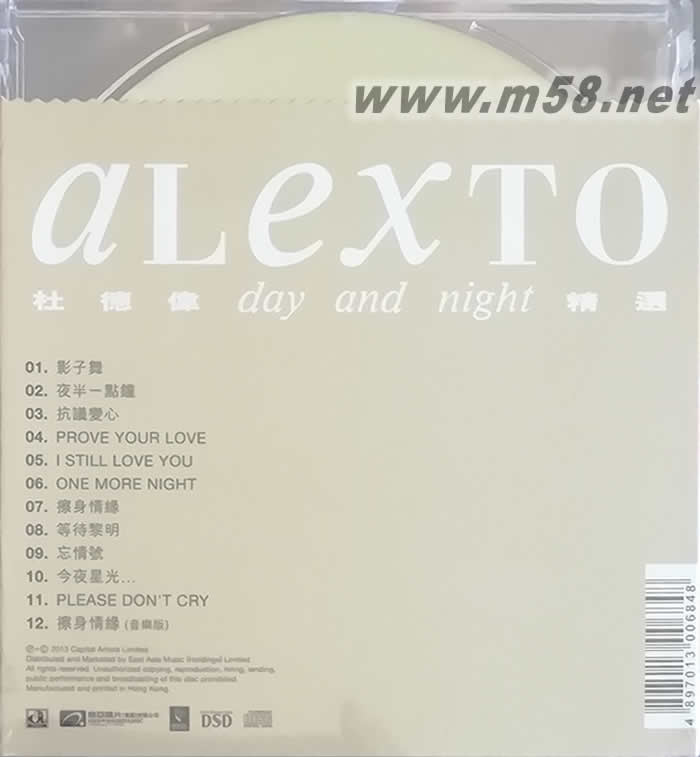 Day and Night精選 (金碟) (華星40經典金唱片)專輯背面圖片