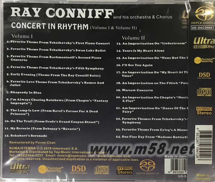 雷康尼福 CONCERT IN RHYTHM 節奏音樂會 SACD專輯背面圖片