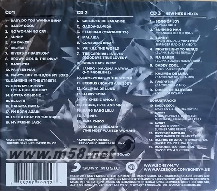 迪斯科舞曲之王Diamonds 鉆石舞棍40年紀念版 (3CD)專輯背面圖片