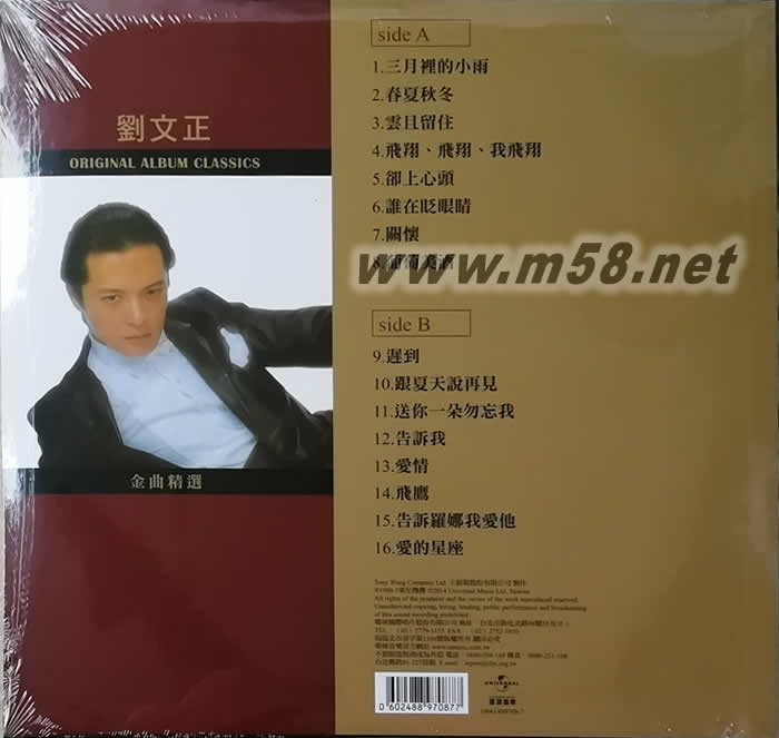 金曲精選 黑膠專輯背面圖片