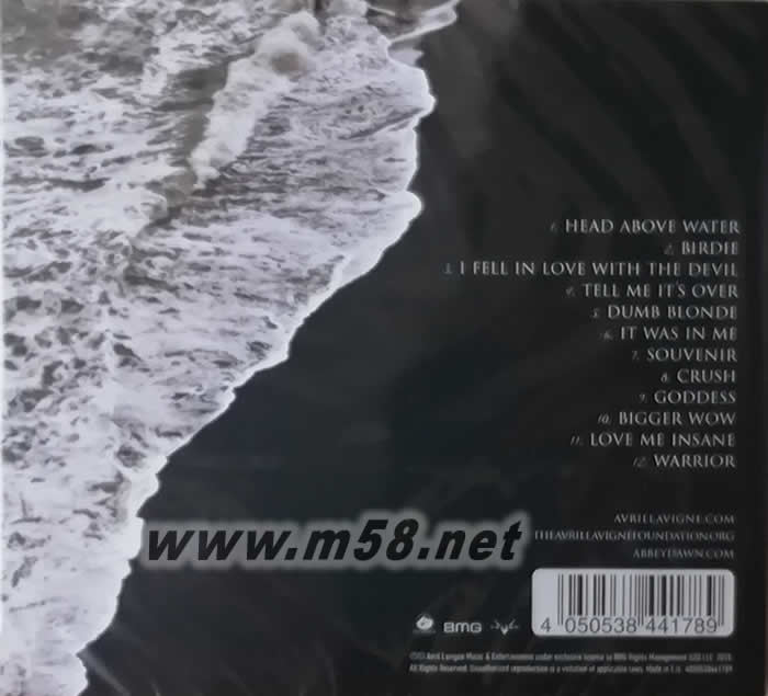 Head Above Water專輯背面圖片