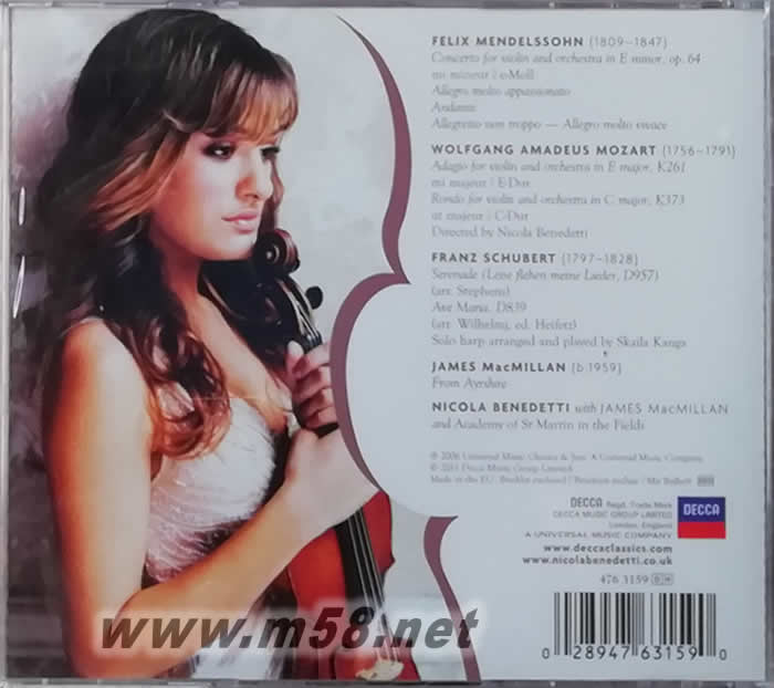 MENDELSSOHN/MACMILLAN/MOZA(古典愛好者必備)專輯背面圖片