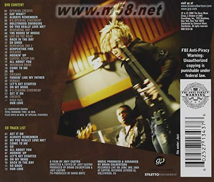 Live from the Inside CD+DVD(美版)專輯背面圖片