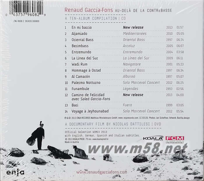 Renaud Garcia-Fons - Beyond the Double Bass 勁爆牛筋皇 大提琴 CD+DVD專輯背面圖片