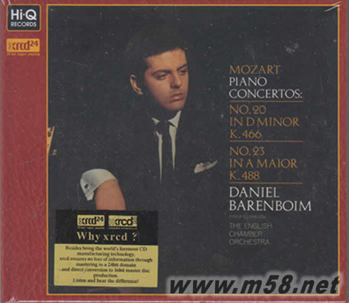 莫扎特 鋼琴協奏曲MOZART : PIANO CONCERTOS NO.20 & 23 XRCD24專輯正面圖片
