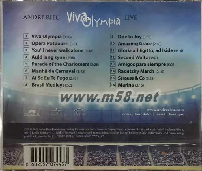 Viva Olympia 奧林匹亞萬歲專輯背面圖片