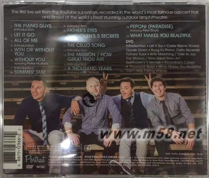 卡內基大廳現場演奏會Live! (Deluxe Edition) ( CD+DVD )專輯背面圖片