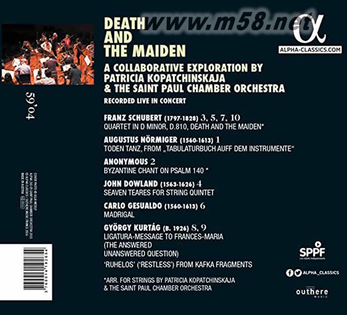 舒伯特 A Death and the Maiden SCHUBERT專輯背面圖片