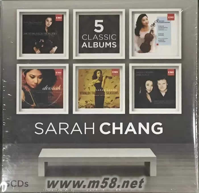 Classic Albums - Sarah Chang小提琴張莎拉經典超值限量盒 5CD專輯正面圖片