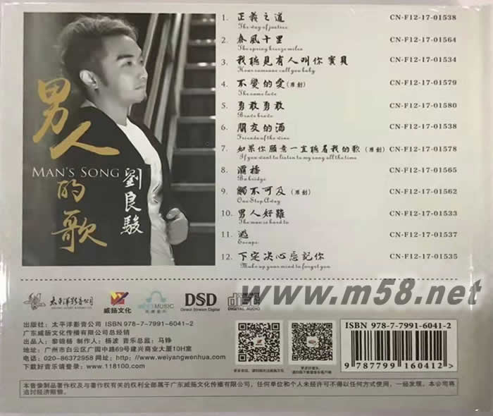 男人的歌專輯背面圖片