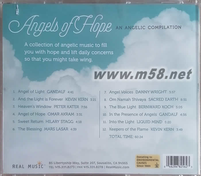 Angel of Hope 希望天使專輯背面圖片
