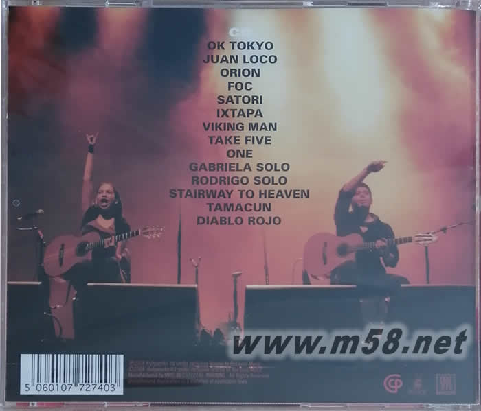 Live in Japan 在日本的雙吉它現(xiàn)場演奏會(huì)專輯背面圖片