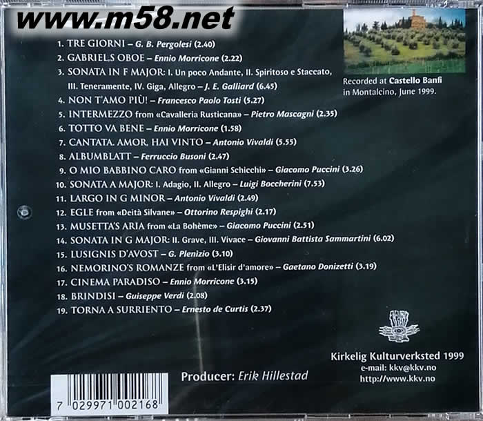 神奇意大利 ITALIENSKE MIRAKLER WIINE AND MUSIC 酒與音樂之旅2專輯背面圖片