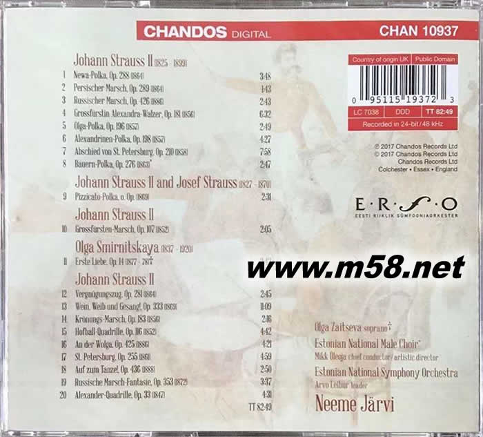 Strauss In St Petersburg 斯特勞斯在圣彼得堡( 紅衫仔)劉漢盛推介專輯背面圖片