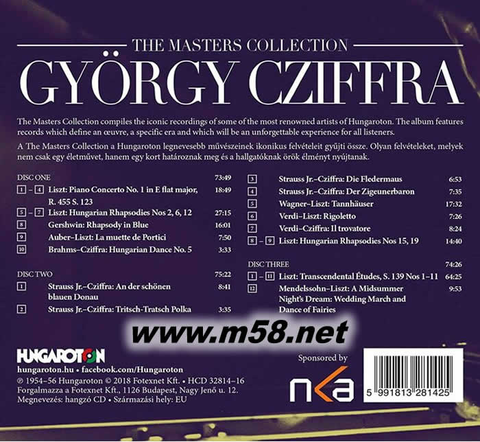 The Masters Collection 季弗拉超技鋼琴集 (3CD套裝)專輯背面圖片