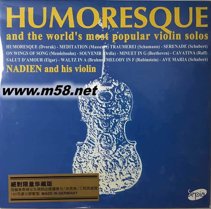 藍(lán)色小提琴 終極發(fā)燒版 HUMORESQUE 180g 33RPM LP 黑膠 絕對(duì)限量珍藏版專輯正面圖片