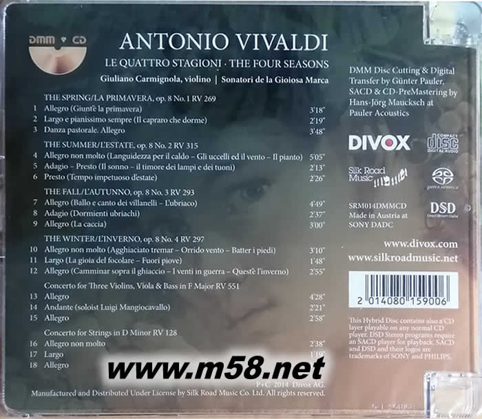 Le Quattro Stagioni 老虎魚四季 VIVALDI THE FOUR SEASONS DMMCD+SACD專輯正面圖片