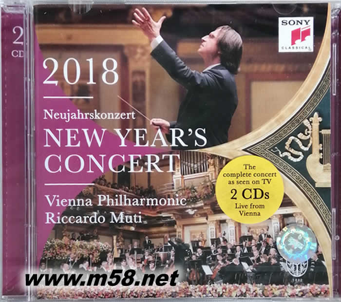 2018維也納新年音樂會NEW YEAR S CONCERT 2018 WITH RICCARDO CD 歐版專輯正面圖片