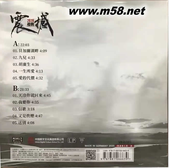 趙鵬 震撼2020 黑膠 限量版專輯背面圖片