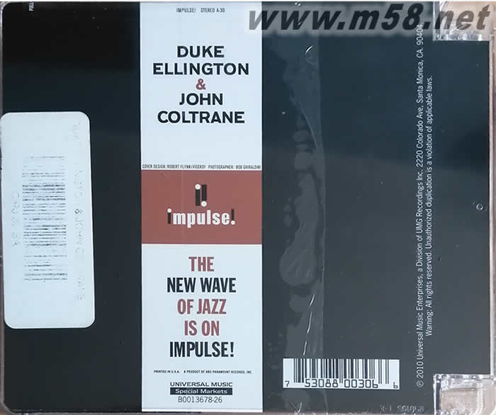 鋼琴與薩克斯 Duke Ellington & John Coltrane SACD專輯背面圖片