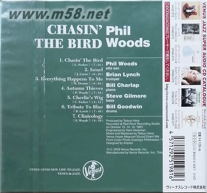 CHASIN’ THE BIRD巨星韻味 (限量單層SACD)專輯背面圖片