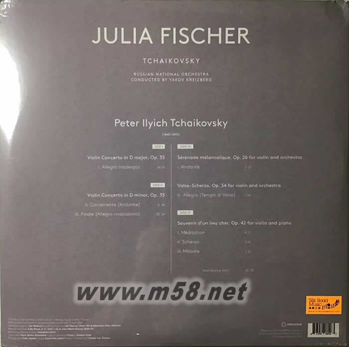 柴料夫斯基:D大調(diào)小提琴協(xié)奏曲 Tchaikovsky: Violin Concerto 180g 33RPM LP 黑膠專輯背面圖片