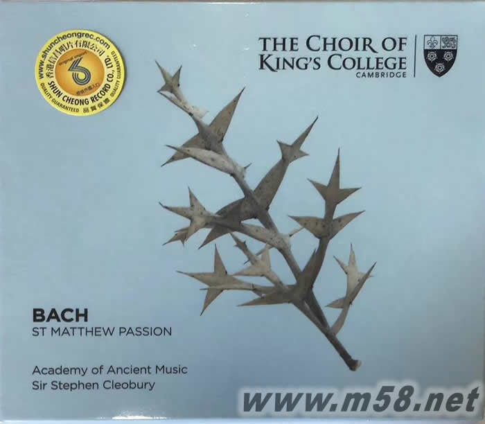 BACH ST MATTHEW PASSION 3CD套裝專輯正面圖片